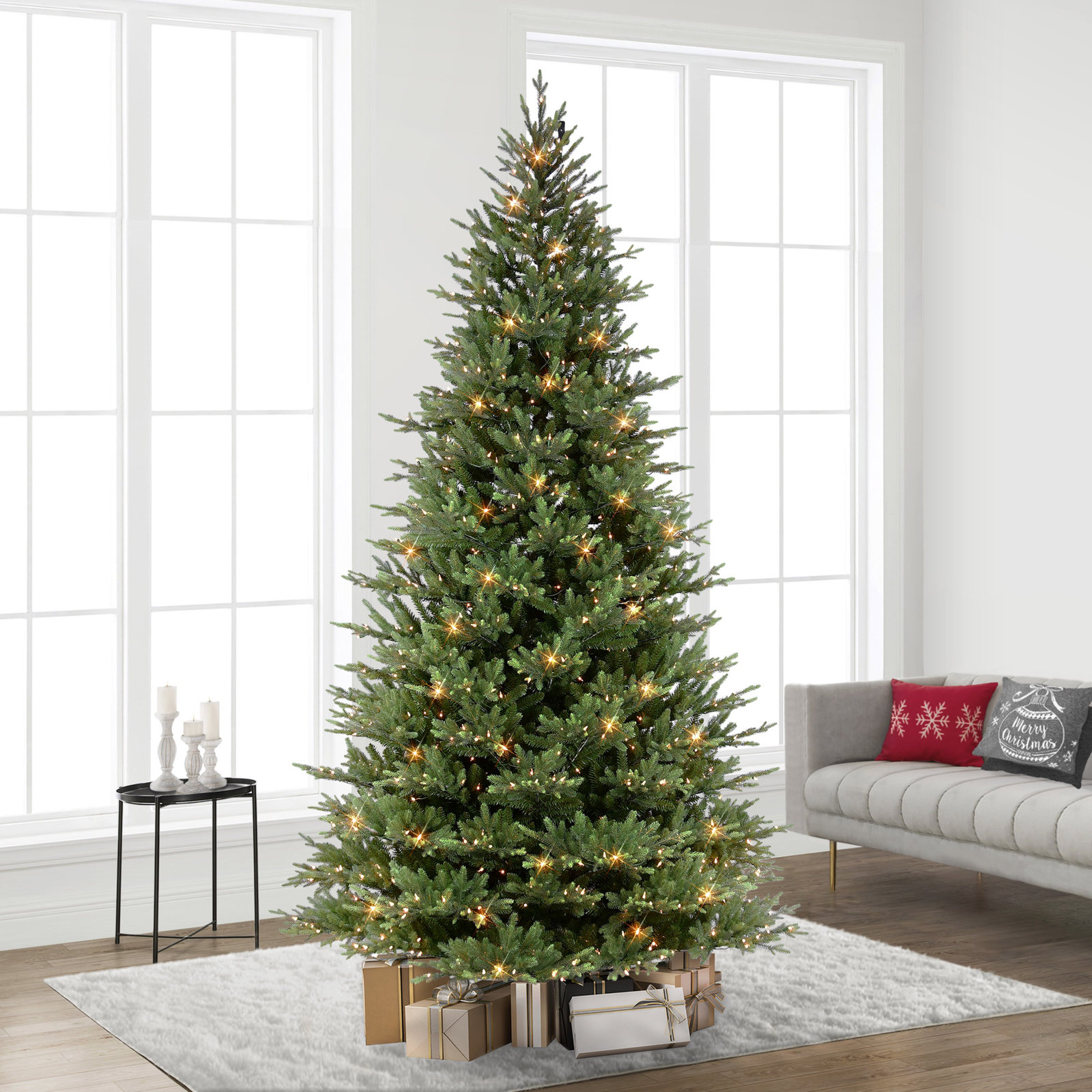 Lighted Artificial Christmas Tree, 9'