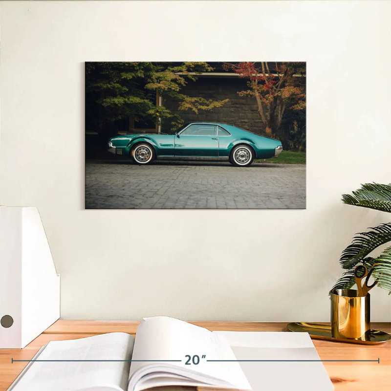 Parked Muscle Car, 8" H x 12" W
