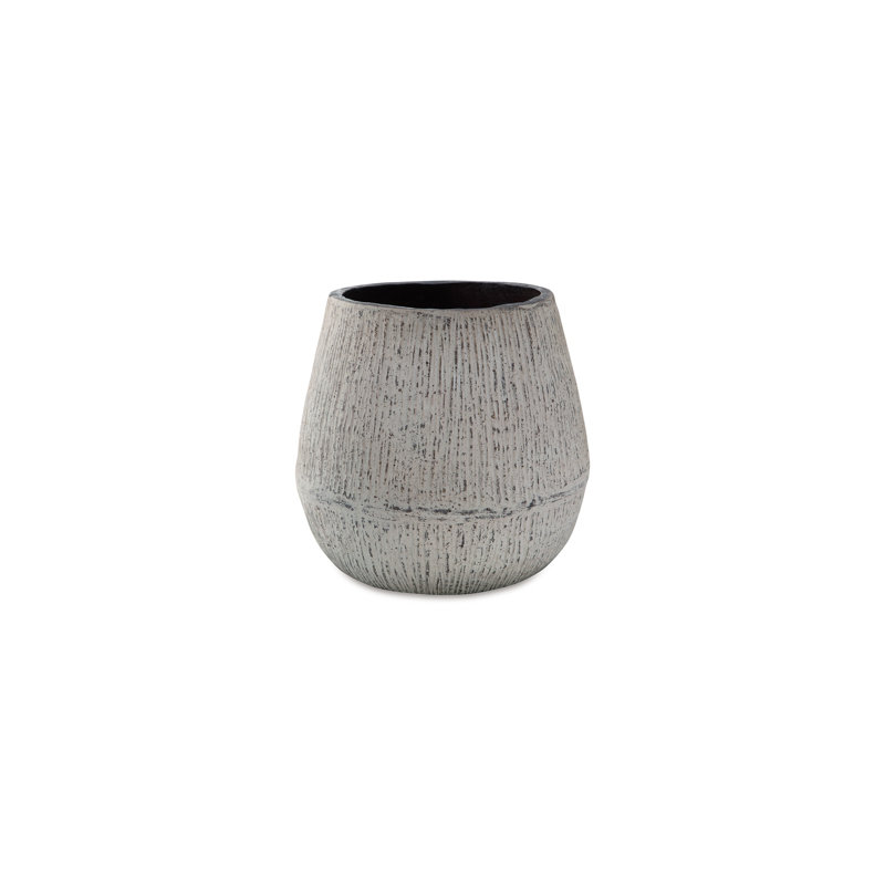 Mony Tabletop Decorative Flower Vase, Home Accessory, White Brown, 9.5" H x 10" W x 10" D
