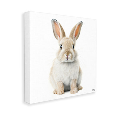 "Minimal Bunny" sur toile blanche par RB
