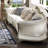 Forde 113" Faux Leather Rolled Arm Curved Sofa