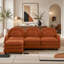 Canapé 3 places en tissu Teddy effet nuage, dossier et accoudoirs incurvés, pouf amovible, coussin double couche-456750087-456750104