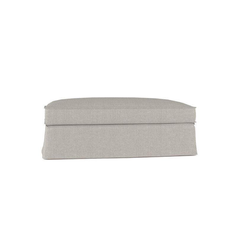 Mulberry Ottoman, Plush Velvet Silver Streak, Weathered