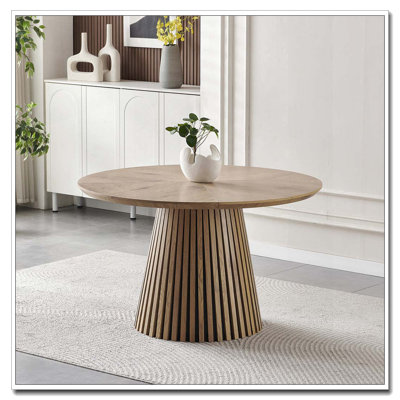 Wooden dining table, modern oval kitchen dining table, fashionable double-column design, suitable for family meals and gatherings, multi-functional and space-saving, suitable for living room and dinin