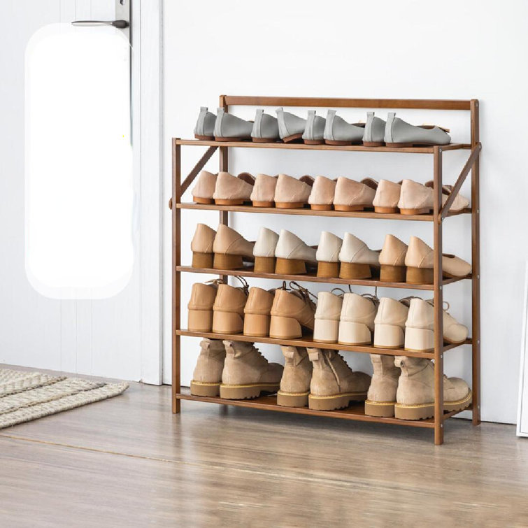 Ebern Designs 20 Pair Solid Wood Shoe Rack