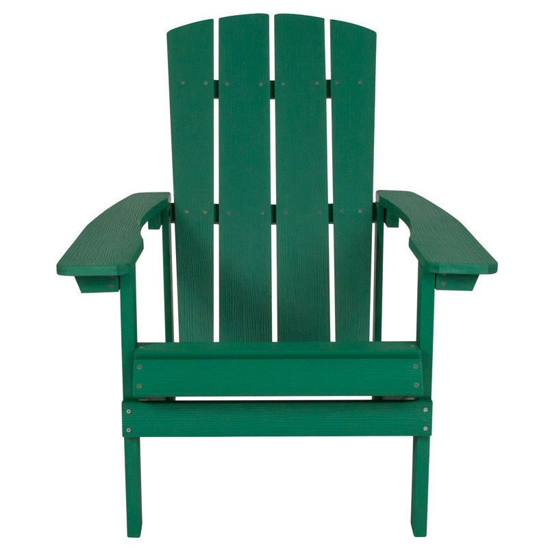 Commercial All-Weather Adirondack Chair in Faux Wood, Green