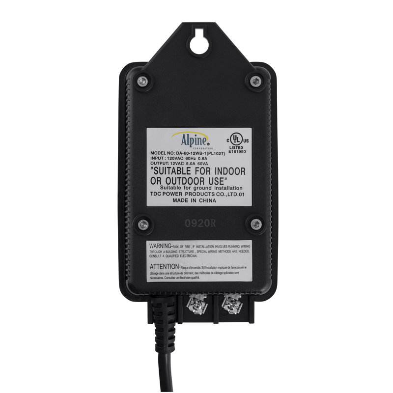 60 Watt Black Outdoor Transformer with Timer