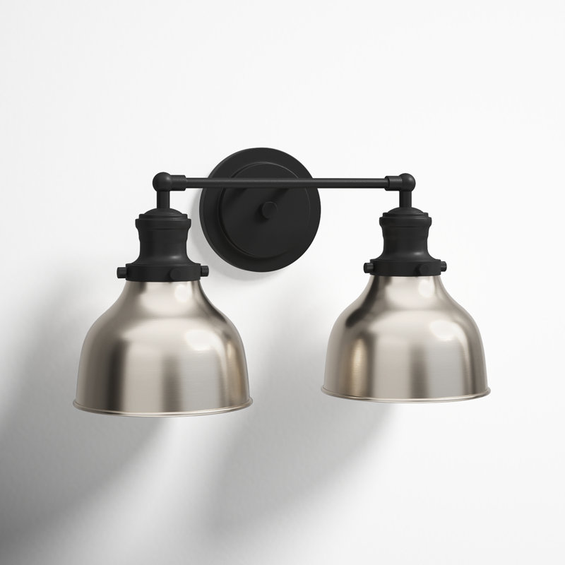 Zephyr 2 Light Dimmable Vanity Light, Charcoal, Satin Nickel 