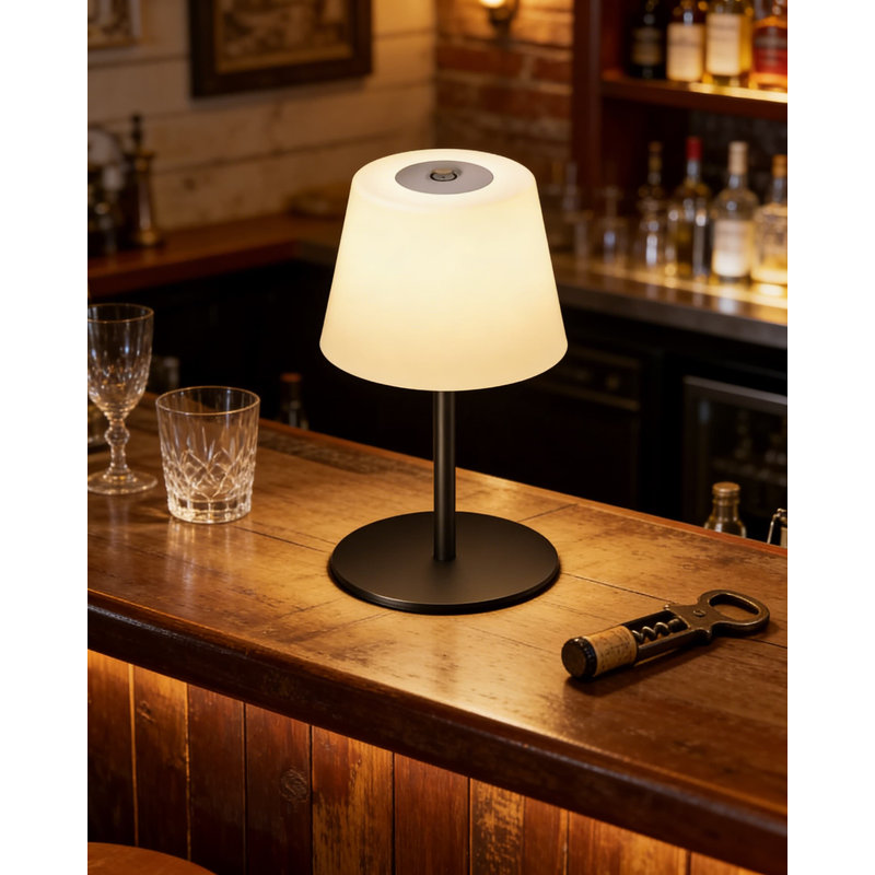 Lampe de table rechargeable sans fil avec contrôle tactile à intensité variable, veilleuse extérieure imperméable à l'eau IP65 pour la salle de bain, le patio, le camping et la maison