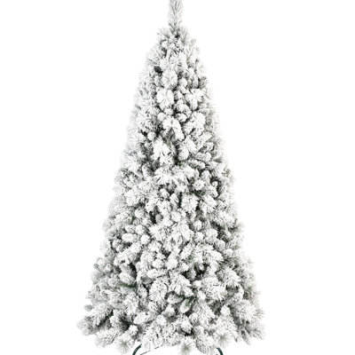 Arbre de Noël 48 pouces floqué, conception recouverte de neige réaliste, 350 pointes, assemblage à charnières, base en métal massif, décoration festive, branches enneigées et à aiguilles de 4 pi, structure, support, événements