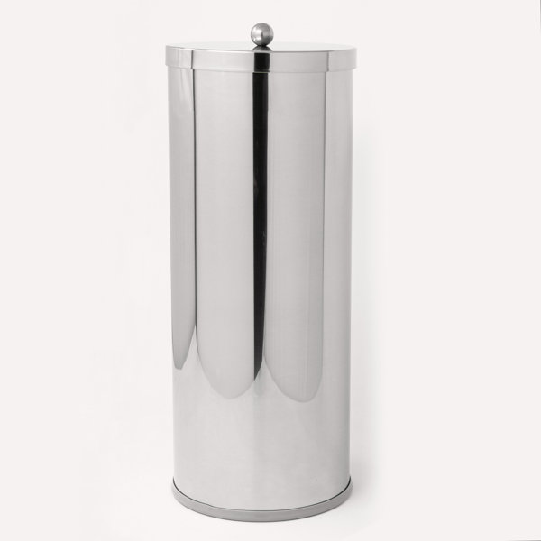 Toilet Paper Holder Floor Standing Reserve Stainless Steel Glass