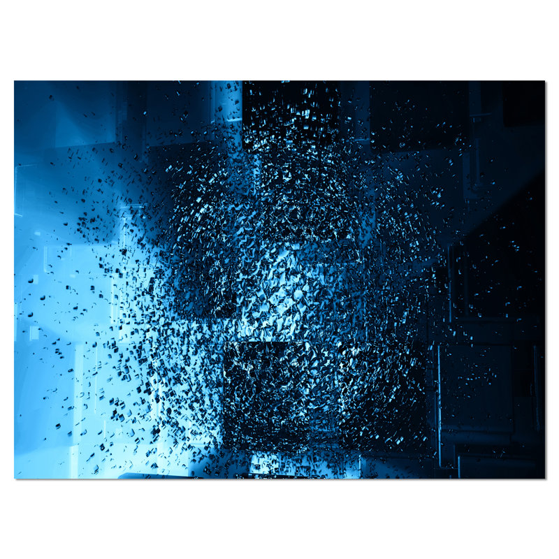 Fractal 3D Blue Paint Splash - impression sur toile tendue, H 20 po x l 20 po x P 1 po