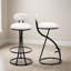 Tabouret de bar rembourré à hauteur de comptoir avec tabourets de bar sans dossier et dossier pour la salle à manger (ensemble de 2)-101944198