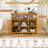 Bamboo Bathroom Cabinet 2-Door Storage Organizer w/ Shelves for Living Room