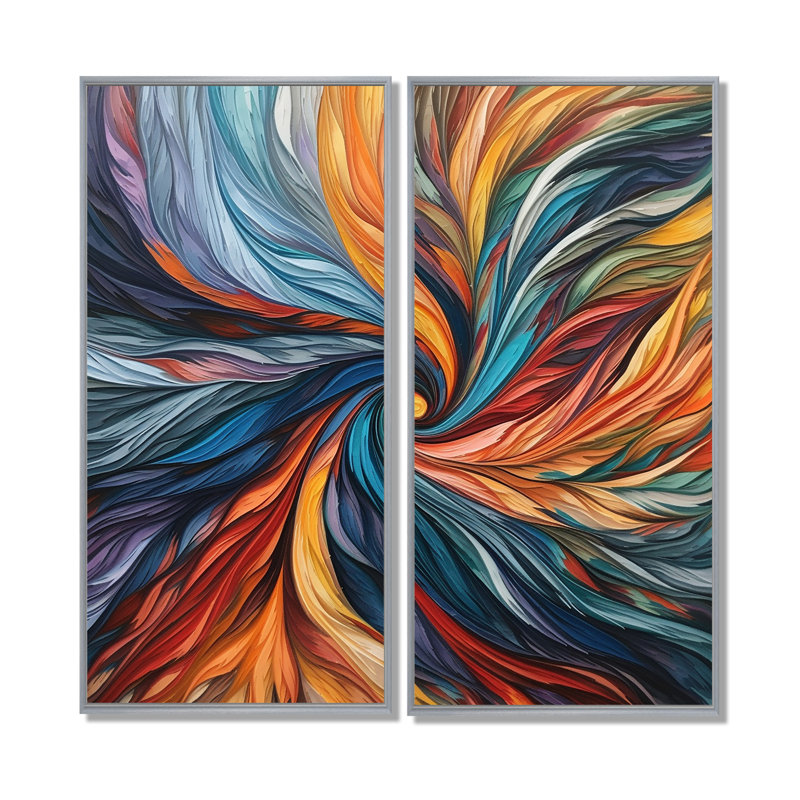 Spiral Symphony III - Abstract Spirals, impression sur toile encadrée, H 32 po x l 32 po, Argent argent