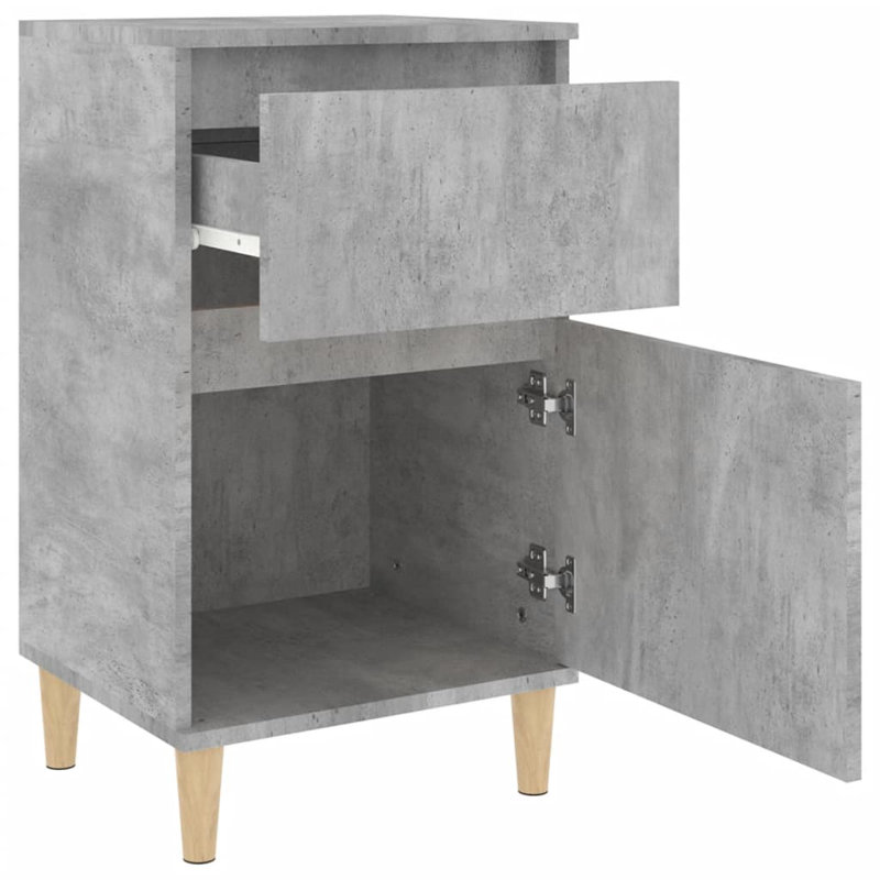 Giesen 40cm W Bedside Table, Concrete Grey, Set of 2