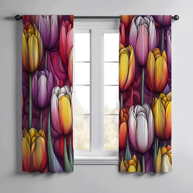 Paire de rideaux semi-transparents en polyester Elyistan, L 20 po x L 52 po
