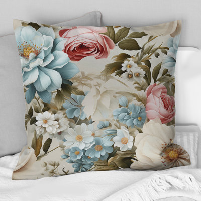 Coussin décoratif antique Pastels Boho Accents II - imprimé floral