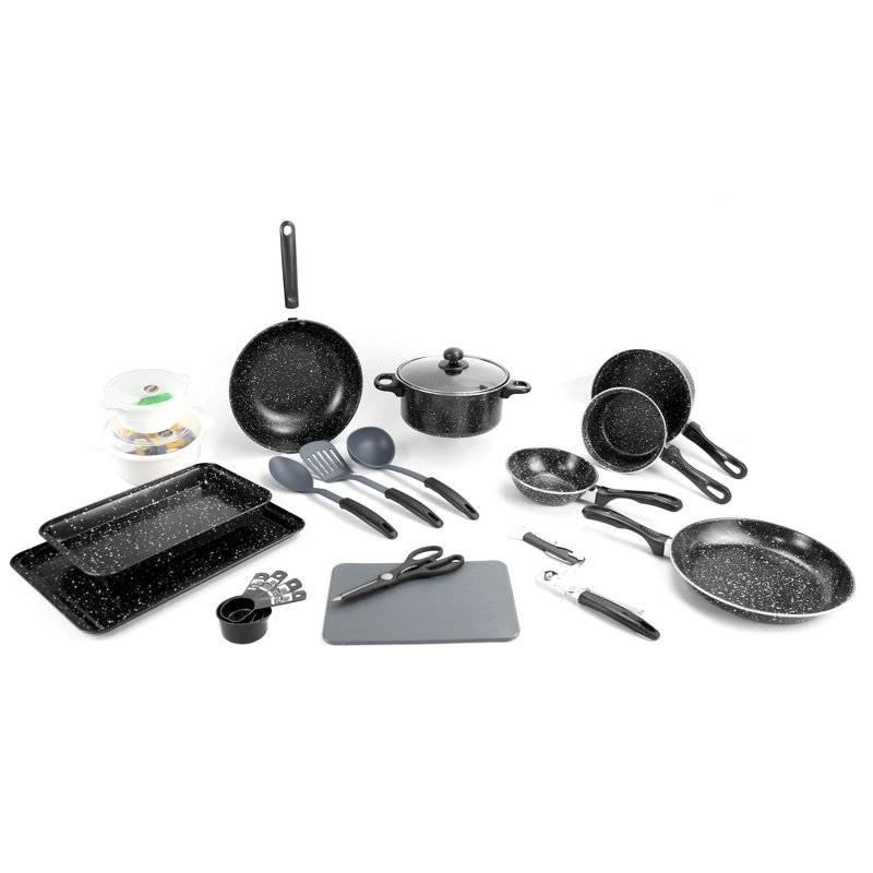 Clinkscales 25 - Piece Non-Stick Carbon Steel Cookware Set