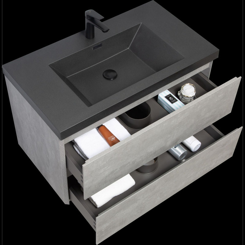 Meuble-lavabo mural moderne pour salle de bain