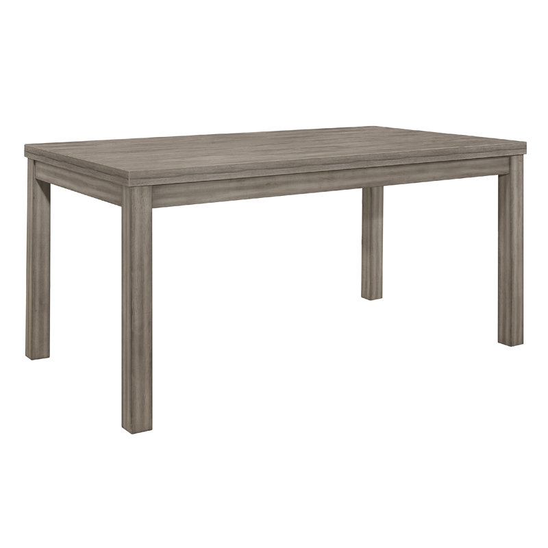 Rie Dining Table, 64 Inch Rectangular Tabletop, Gray Melamine Board