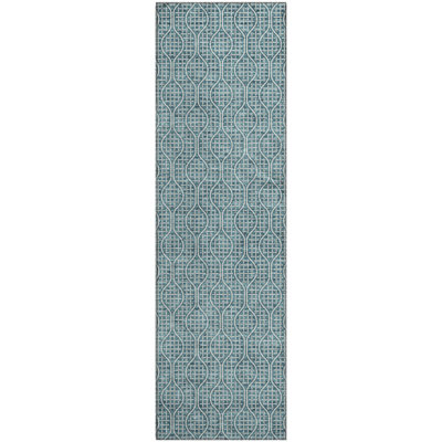 Premium Machine Washable Prisco Teal Rug