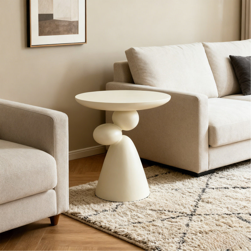 Table de bout Lucky Stone, table d'appoint en fibre de verre, table de coin minimaliste moderne, table basse avec décoration, décoration intérieure pour le salon, la chambre à coucher, la chambre d'amis