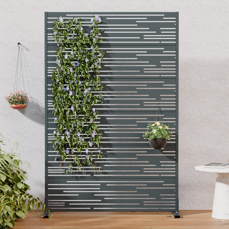 H 72 po x l 47 po x P 16 po avec écran d'intimité en métal et panneau de clôture en treillis pour terrasse, Cambrian Gray