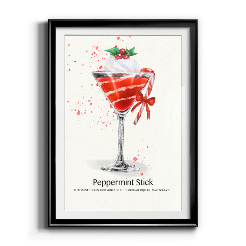 «Peppermint Stick Cocktail» par J Paul, reproduction d'art graphique encadrée sur papier, H 22,5 po x l 30,5 po x P 1,5 po