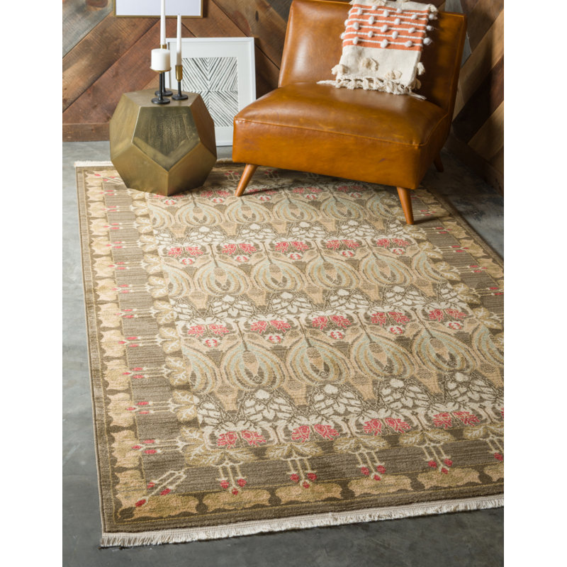 Tapis brun ikat Moore, Rectangle 6 pi 1 po x 9 pi
