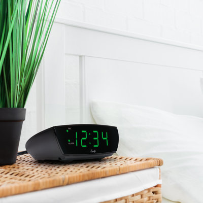 Digital Electric Tabletop Clock with Alarm in Black