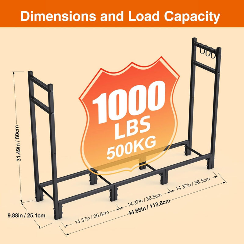 111cm W Metal Log Rack