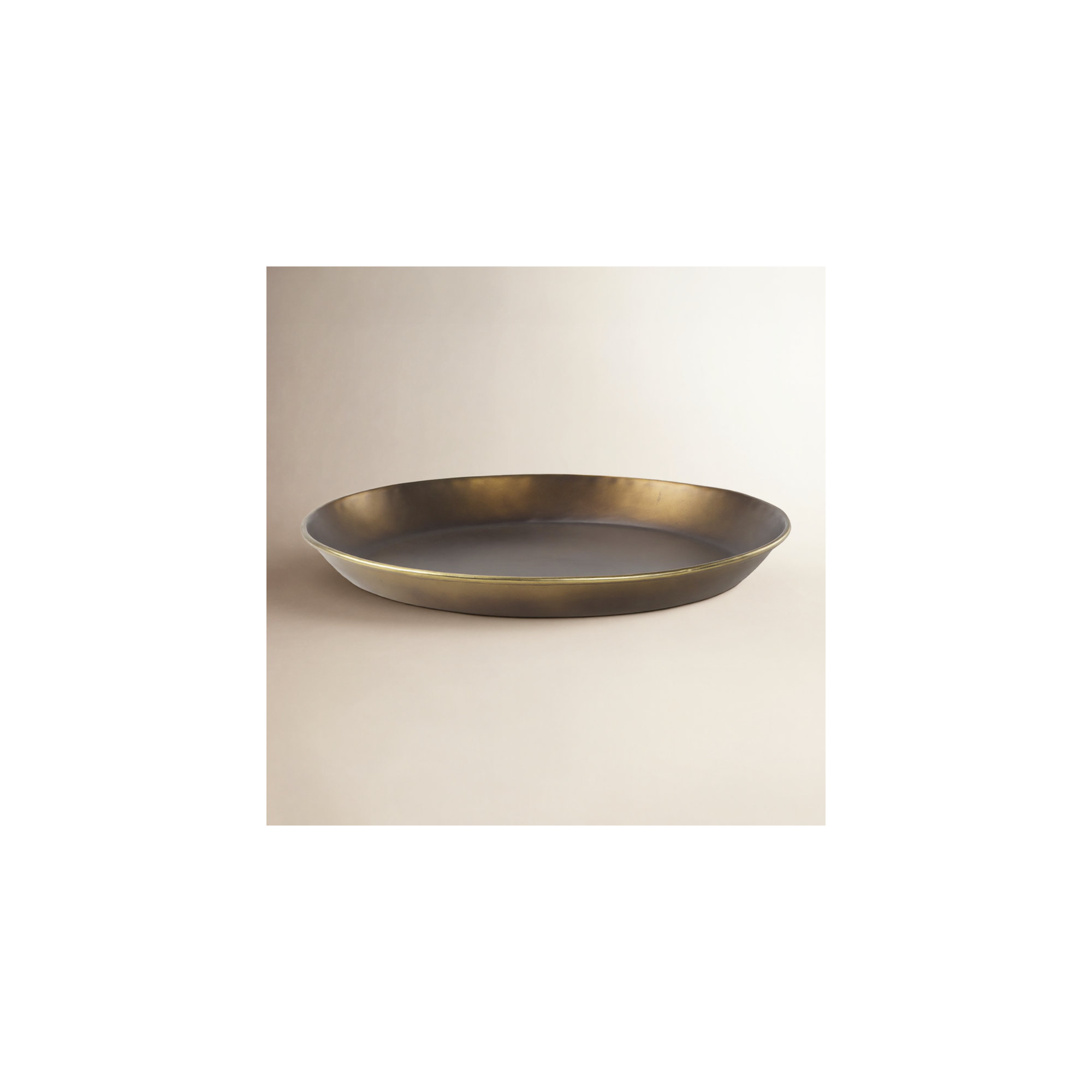 Ardis Metal Tray - Set of 1, 1.75" H x 20" W x 20" D