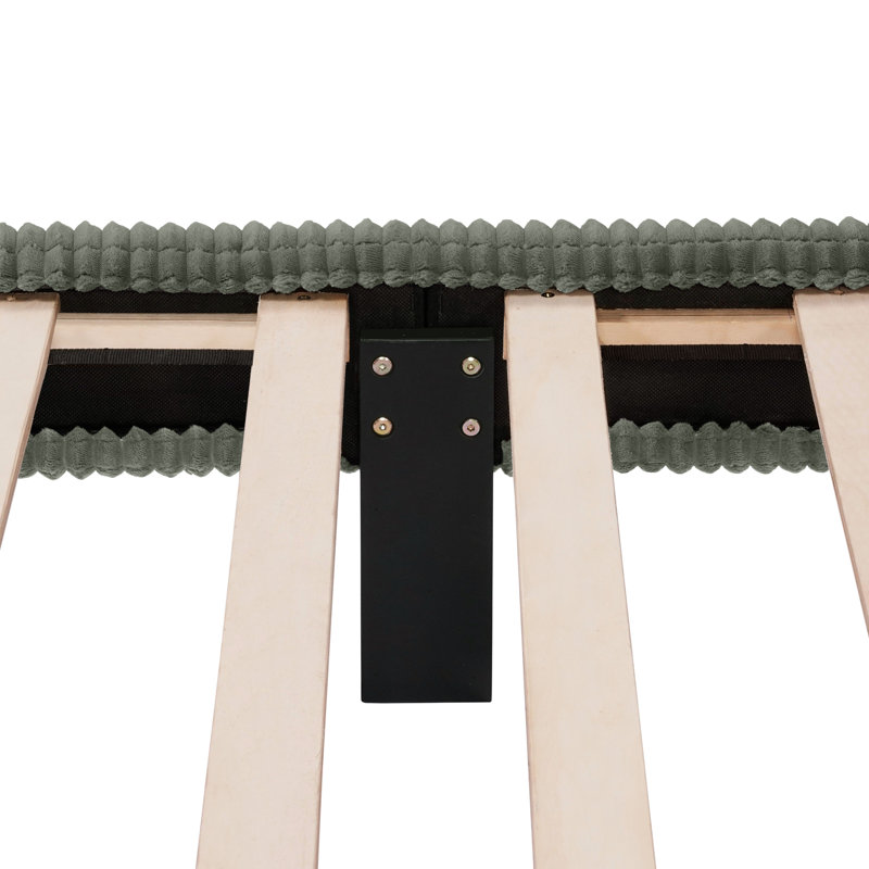 Upholstered Platform Bed, Green