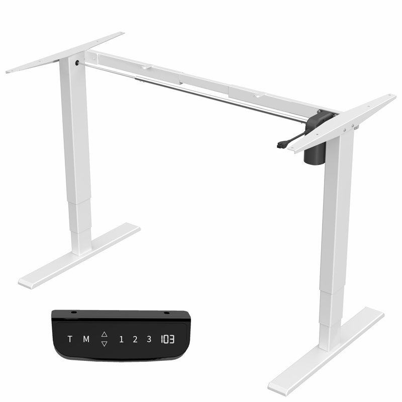 Electric Single Motor Desk Frame, White