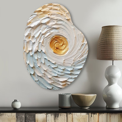 Cleoma - Abstract Spirals Asymmetrical Metal Wall Art, Gold Freeform Metal Art Print