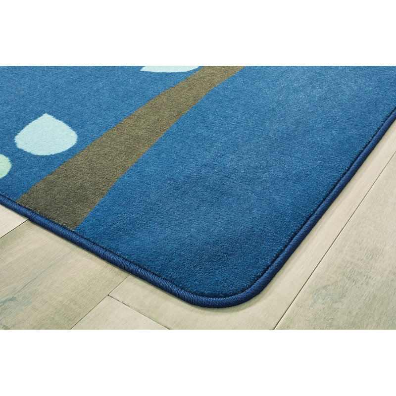 KIDSoft Blue Tufted Rectangular 4' x 6' Kids Area Rug