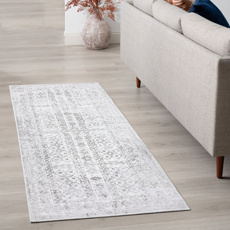 Tapis gris Haikel, Tapis de couloir 2 pi 3 po x 7 pi 3 po