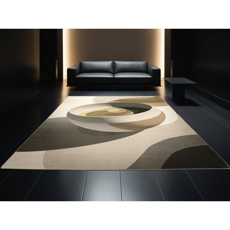 Tapis beige lavable à la machine en matcha bol matcha moderne, 4 x 6