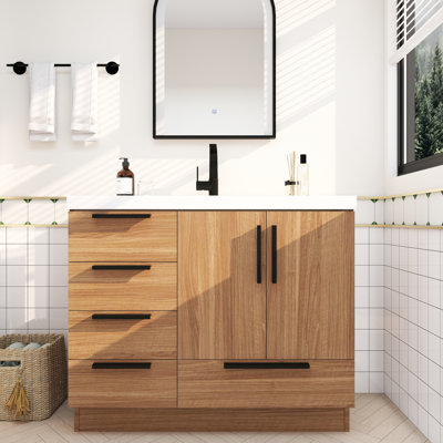 Meuble-lavabo autoportant avec tiroirs latéraux Carla