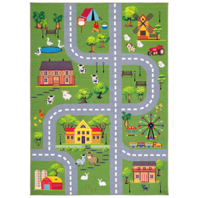 Kids Playhouse 200 Performance Machine Washable Rug