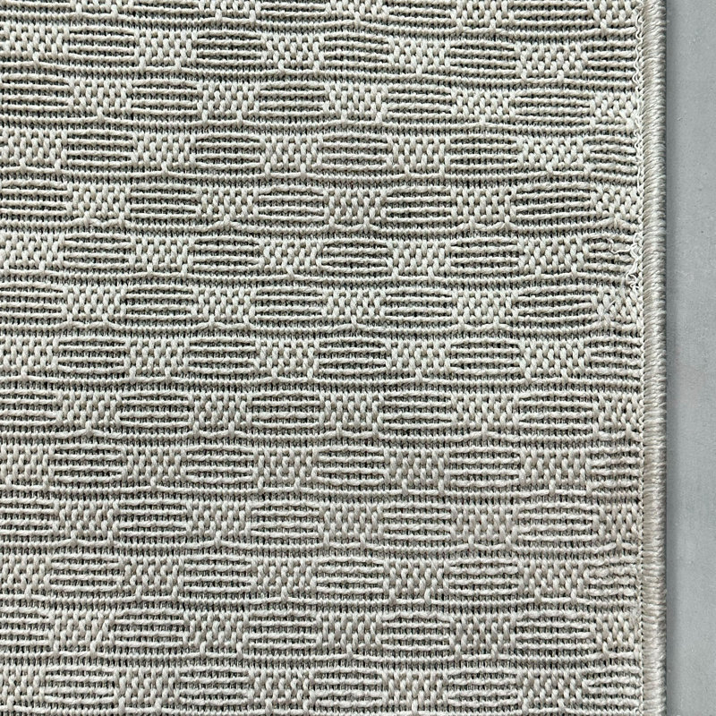Custom Size Indoor Outdoor Runner Rug (26' x 3' Runner) - Alto Heritage Natural Grey  Pet Friendly Flatweave, 26' x 3' Runner
