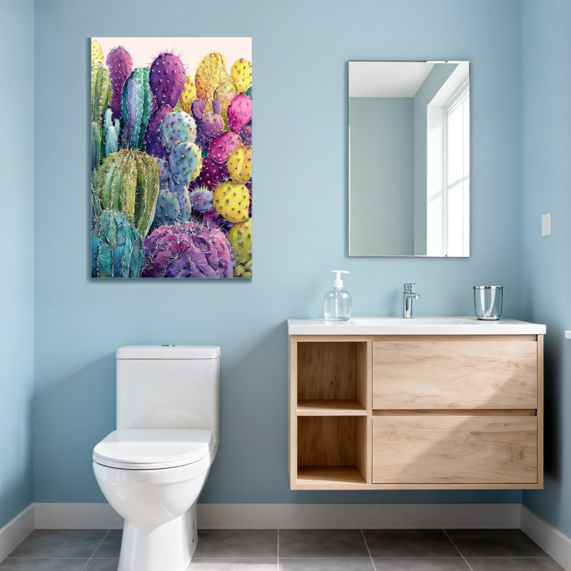 Plantes et fleurs, impression de jardin de cactus colorés, H 30 po x l 20 po