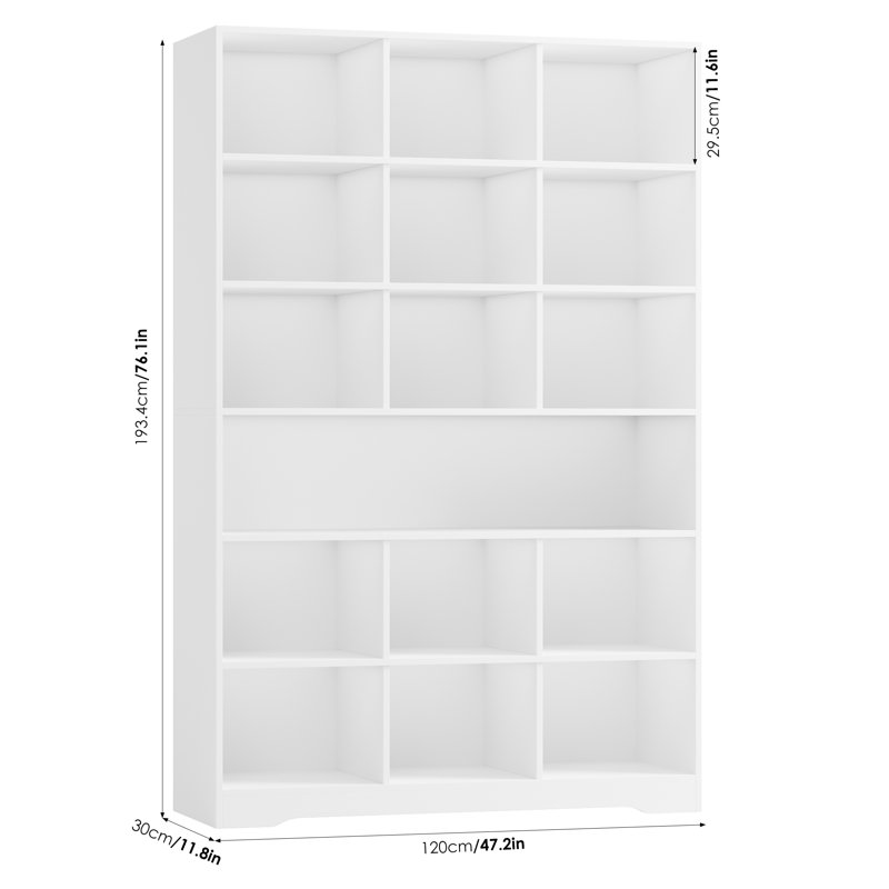 Bibliothèque standard H 76,1 "à 6 niveaux, bibliothèque cubique, Blanc