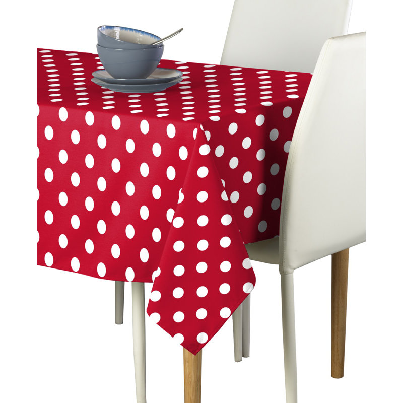 Mccloud Dot Milliken Tablecloth, 84" L x 60" W, Red