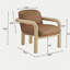 Fauteuil d'appoint rembourré moderne en similicuir avec cadre en bois naturel 1pc-2098830710