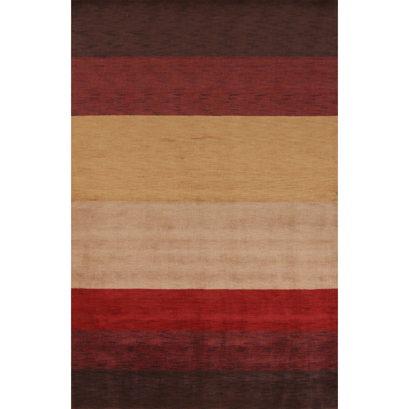 Tapis unique en laine noué à la main de style nouvel âge rectangulaire 6 pi 6 po x 9 pi 7 po Leng