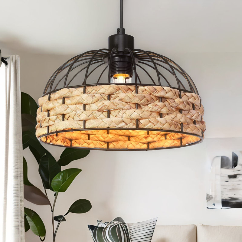 12cm H Metal Pendant Shade in Brown