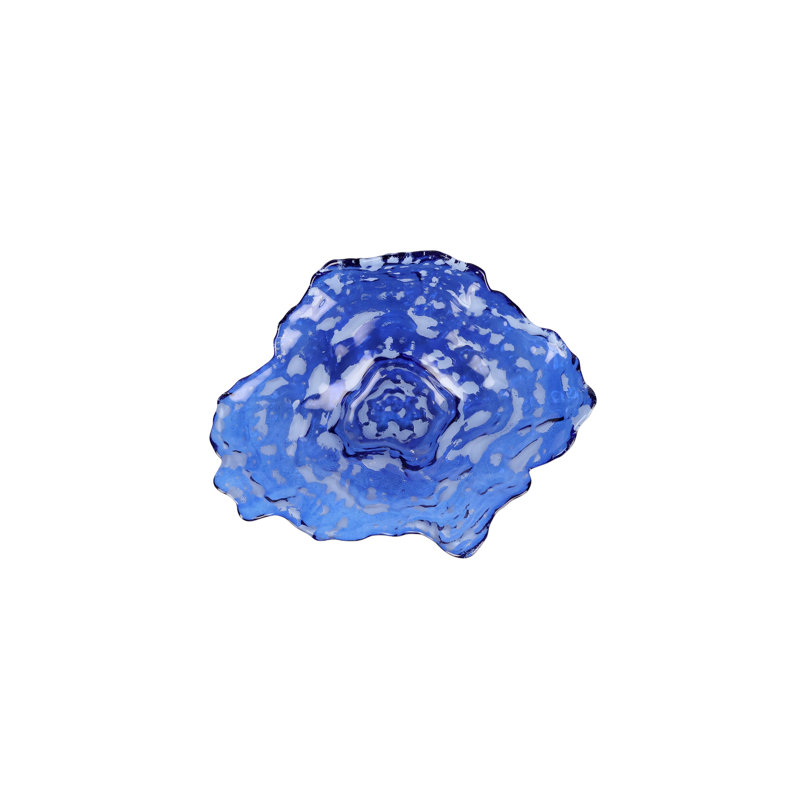Petite assiette en verre bleu Ostrica