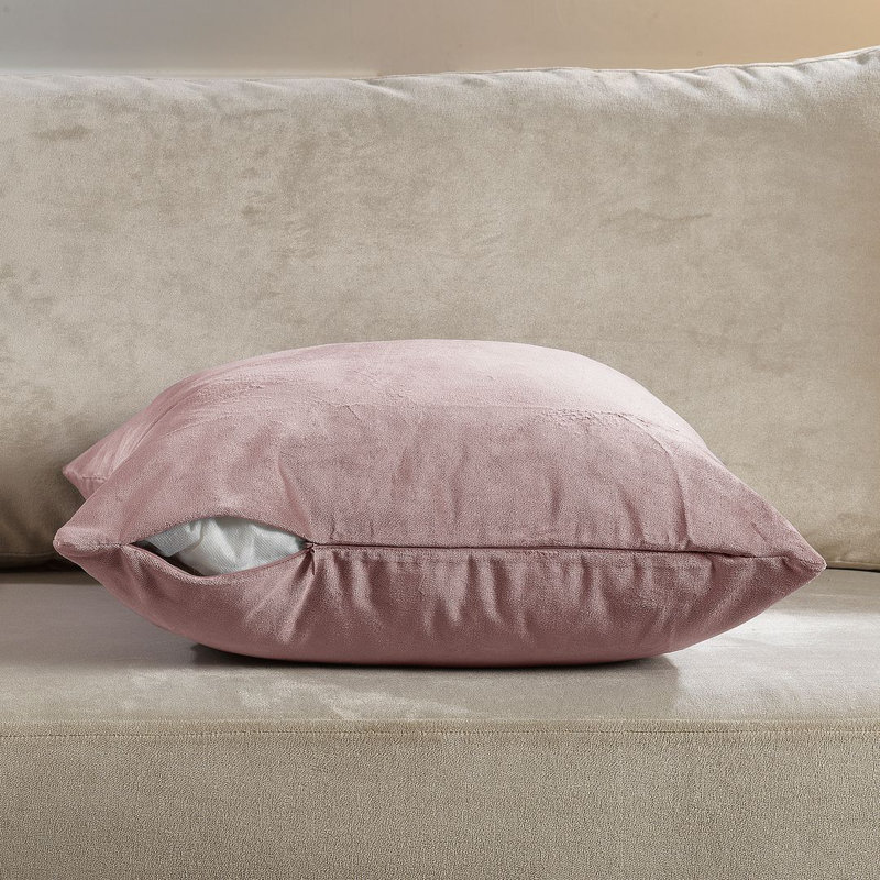 Housse de coussin en velours mat 1pc, Rectangle H 12 po x l 20 po, Flamant rose